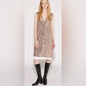 Câllas Milano IT size 42 ( US size 6) Ajour Relaxed pink Sequin Tunic Dress NEW!